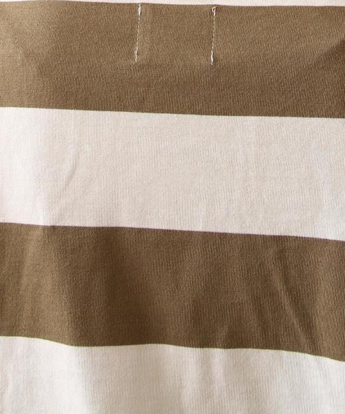 coen（コーエン）の「ワイドボーダーボートネックカットソー（Tシャツ/カットソー・レディース・オリーブ/ブラック・MEDIUM/LARGE）」の6枚目の写真