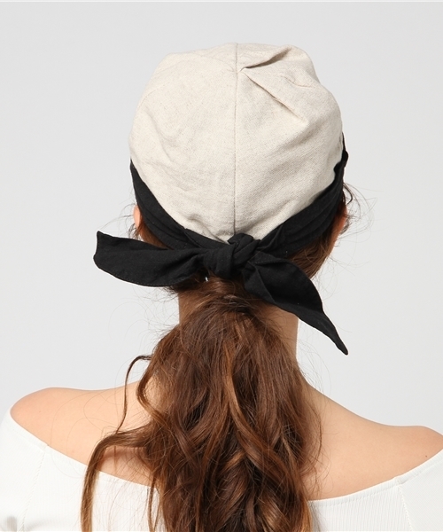 studio CLIP（スタディオクリップ）の「バックリボンキャップ（キャップ・レディース・ネイビー/ナチュラル・FREE）」の4枚目の写真