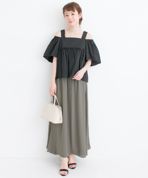 URBAN RESEARCH（アーバンリサーチ）の「ギャザーロングスカート（スカート・レディース・カーキ/その他1・FREE）」の6枚目の写真