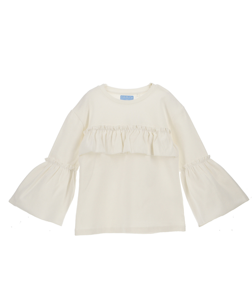 Catherine Cottage(キャサリンコテージ)の「プレミアムリブ ボリュームフリルカットソー(Tシャツ/カットソー・キッズ・ホワイト系その他2・110/130/100/120/90/140)」の2枚目の写真