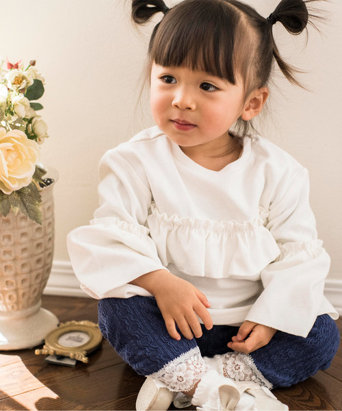 Catherine Cottage(キャサリンコテージ)の「プレミアムリブ ボリュームフリルカットソー(Tシャツ/カットソー・キッズ・ホワイト系その他2・110/130/100/120/90/140)」の5枚目の写真