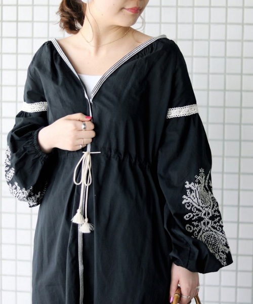 セール】クロスステッチ刺繍ワンピース◇（ワンピース）｜SLOBE IENA