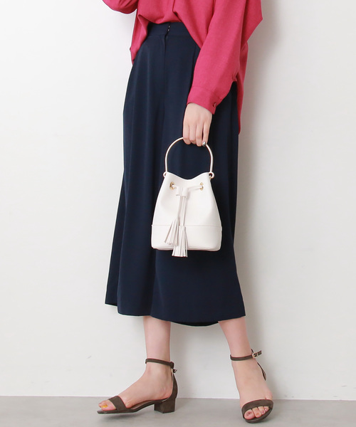 N.(N. Natural Beauty Basic)(エヌエヌナチュラルビューティーベーシック)の「【追加生産】ダブルタックガウチョパンツ(その他パンツ・レディース・グレー/ホワイト/ベージュ/ネイビー・MEDIUM/SMALL)」の4枚目の写真