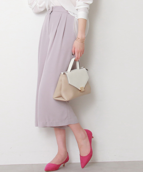 N.(N. Natural Beauty Basic)(エヌエヌナチュラルビューティーベーシック)の「【追加生産】ダブルタックガウチョパンツ(その他パンツ・レディース・グレー/ホワイト/ベージュ/ネイビー・MEDIUM/SMALL)」の3枚目の写真