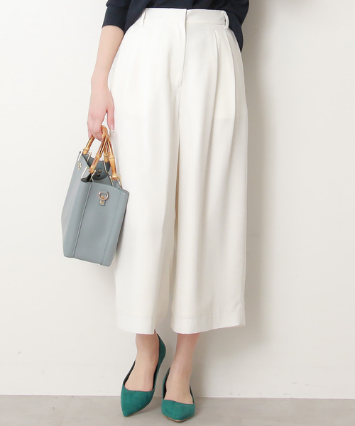 N.(N. Natural Beauty Basic)(エヌエヌナチュラルビューティーベーシック)の「【追加生産】ダブルタックガウチョパンツ(その他パンツ・レディース・グレー/ホワイト/ベージュ/ネイビー・MEDIUM/SMALL)」の2枚目の写真
