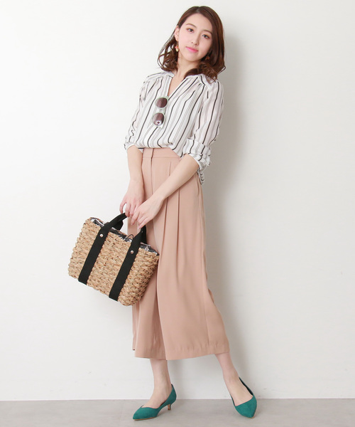 N.(N. Natural Beauty Basic)(エヌエヌナチュラルビューティーベーシック)の「【追加生産】ダブルタックガウチョパンツ(その他パンツ・レディース・グレー/ホワイト/ベージュ/ネイビー・MEDIUM/SMALL)」の18枚目の写真