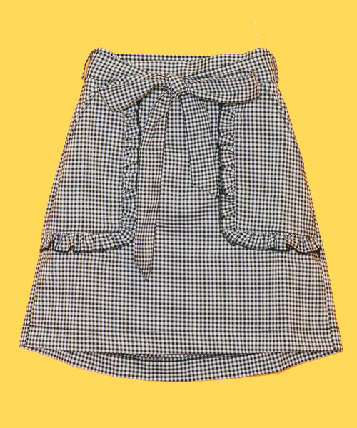 AS KNOW AS PINKY（アズノゥアズピンキー）の「フリフリベイカースカート【スカート】（スカート・レディース・ベージュ/カーキ/ブラック系その他/インディゴブルー/チェック・FREE）」の5枚目の写真