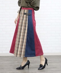 【HERCLOSET】異素材MIXチェックスカート