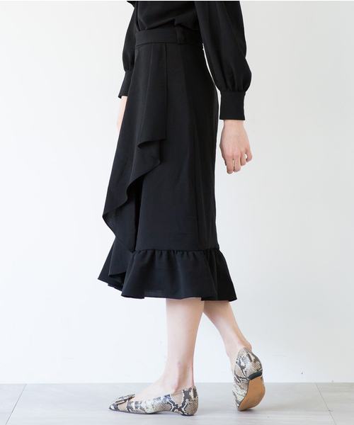 NINE（ナイン）の「【NINE】《STUDIOUS別注》ラップ風フリルスカート  