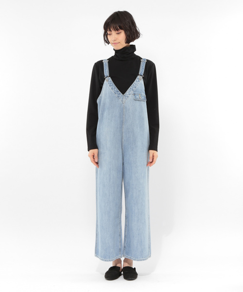 LAKOLE（ラコレ）の「SPRシンチバックサロペット / LAKOLE（サロペット/オーバーオール・レディース・ベージュ/ホワイト/サックスブルー・SMALL/MEDIUM）」の18枚目の写真