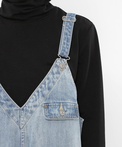 LAKOLE（ラコレ）の「SPRシンチバックサロペット / LAKOLE（サロペット/オーバーオール・レディース・ベージュ/ホワイト/サックスブルー・SMALL/MEDIUM）」の22枚目の写真