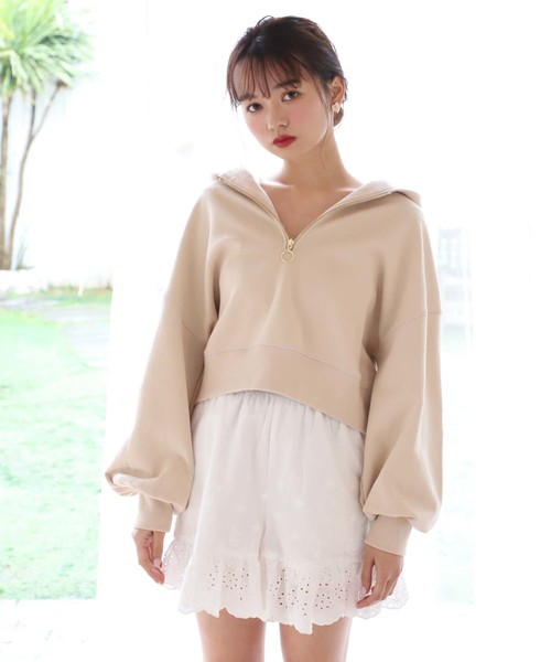 one after another NICE CLAUP(ワンアフターアナザーナイスクラップ)の「カットワーク レースショートパンツ(その他パンツ・レディース・ブラック/ベージュ/オフホワイト・FREE)」の7枚目の写真