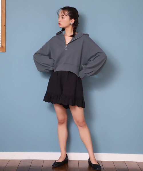 one after another NICE CLAUP(ワンアフターアナザーナイスクラップ)の「カットワーク レースショートパンツ(その他パンツ・レディース・ブラック/ベージュ/オフホワイト・FREE)」の11枚目の写真