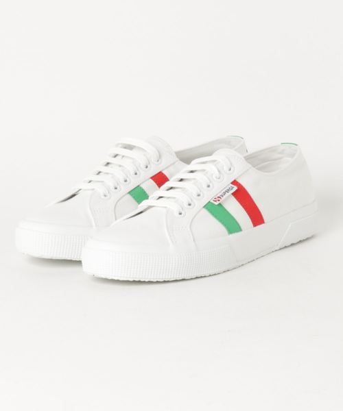 SUPERGA 2750-COTUFLAGSIDE (White-Green Red) SUPERGA 2750-COTUFLAGSIDE (White-Green Red)