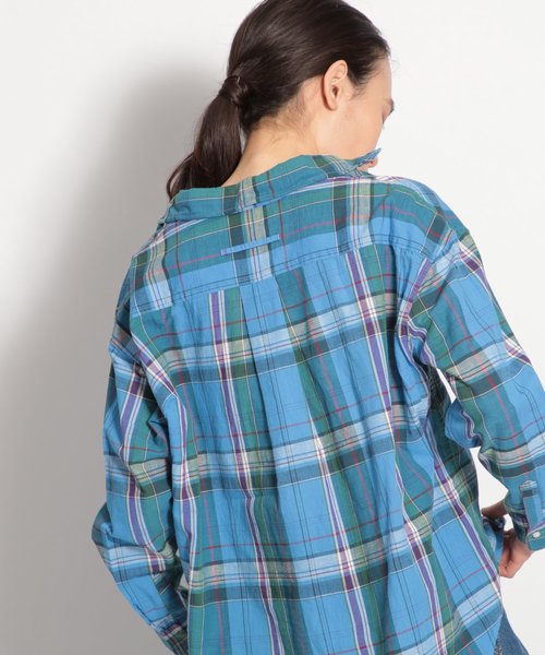 niko and...(ニコアンド)の「カラーマドラスチェックシャツ(シャツ/ブラウス・レディース・ベージュ/ブラウン/グレー/オフホワイト/イエロー/ブルー・MEDIUM/LARGE)」の5枚目の写真