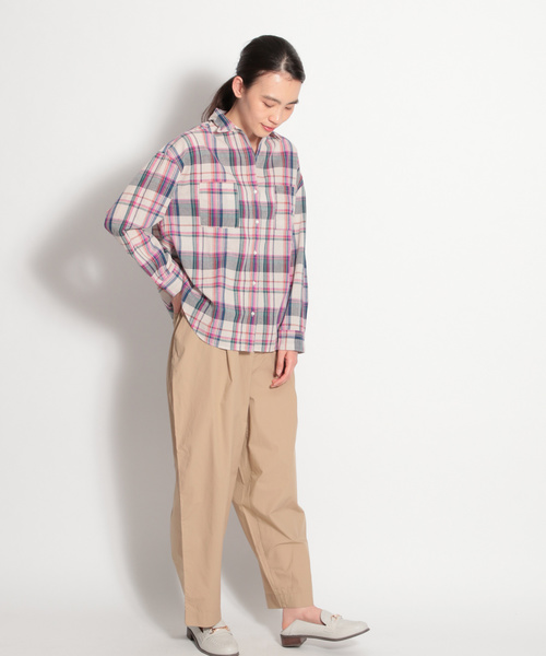 niko and...(ニコアンド)の「カラーマドラスチェックシャツ(シャツ/ブラウス・レディース・ベージュ/ブラウン/グレー/オフホワイト/イエロー/ブルー・MEDIUM/LARGE)」の7枚目の写真