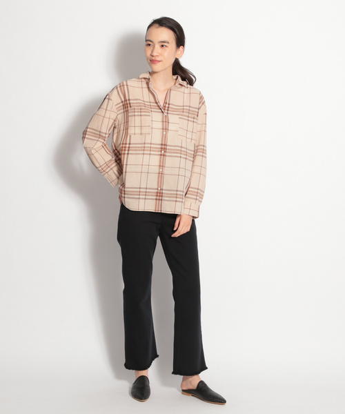 niko and...(ニコアンド)の「カラーマドラスチェックシャツ(シャツ/ブラウス・レディース・ベージュ/ブラウン/グレー/オフホワイト/イエロー/ブルー・MEDIUM/LARGE)」の10枚目の写真