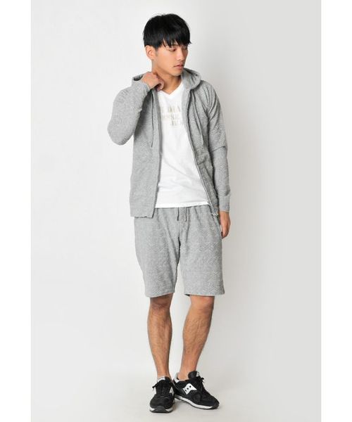 EVOLUTION(エボリューション)の「上品なジャガードパイルイージーショートパンツ セットアップ リラックスパンツ(その他パンツ・メンズ・ライトグレー/ブラック/オフホワイト・MEDIUM/LARGE/X-LARGE)」の8枚目の写真