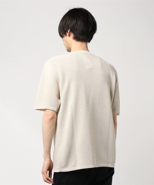 COMME CA ISM(コムサイズム)の「和紙ガーター編み ニットTシャツ(ニット/セーター・メンズ・ブラウン/アイボリー/ベージュ/マスタード・MEDIUM/LARGE)」の5枚目の写真