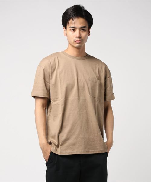 Burner(バーナー)の「【BURNER SELECT】ルーズシルエットポケットTシャツ(Tシャツ/カットソー・メンズ・杢グレー/カーキ/ピンク/ホワイト/ブラック/ベージュ/ネイビー・L/M)」の4枚目の写真