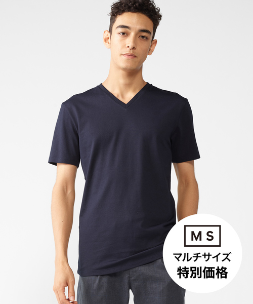 ZOZO（ゾゾ）の「VネックTシャツ［MEN］（Tシャツ/カットソー・メンズ・グレー/ブラック/ブルー/ネイビー/ホワイト/カーキ・マルチサイズ）」の5枚目の写真
