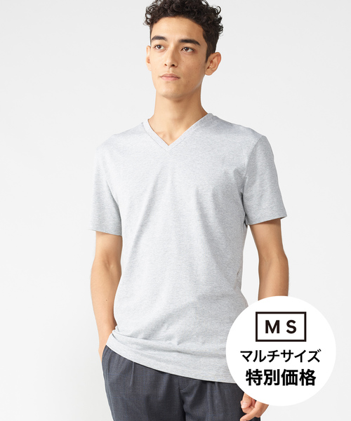 ZOZO（ゾゾ）の「VネックTシャツ［MEN］（Tシャツ/カットソー・メンズ・グレー/ブラック/ブルー/ネイビー/ホワイト/カーキ・マルチサイズ）」の3枚目の写真