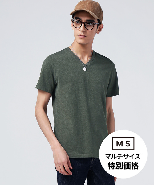 ZOZO（ゾゾ）の「VネックTシャツ［MEN］（Tシャツ/カットソー・メンズ・グレー/ブラック/ブルー/ネイビー/ホワイト/カーキ・マルチサイズ）」の4枚目の写真
