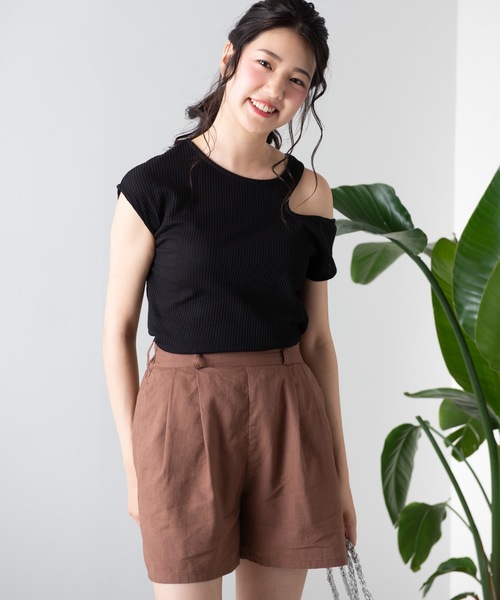 WEGO（ウィゴー）の「WEGO/【セットアップ対応商品】リネンブレンドタックショーツ（その他パンツ・レディース・ブラウン/ブラウン系その他2/ライトベージュ/ベージュ系その他2・FREE）」の8枚目の写真