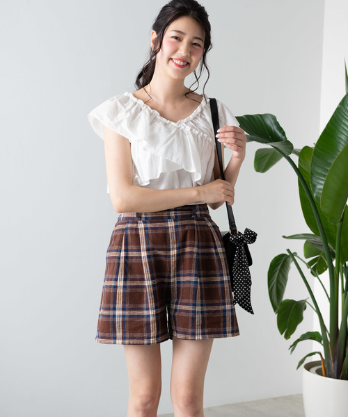 WEGO（ウィゴー）の「WEGO/【セットアップ対応商品】リネンブレンドタックショーツ（その他パンツ・レディース・ブラウン/ブラウン系その他2/ライトベージュ/ベージュ系その他2・FREE）」の22枚目の写真
