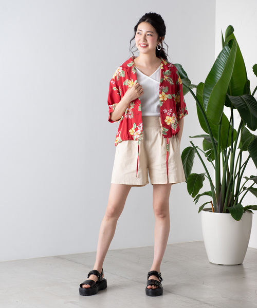 WEGO（ウィゴー）の「WEGO/【セットアップ対応商品】リネンブレンドタックショーツ（その他パンツ・レディース・ブラウン/ブラウン系その他2/ライトベージュ/ベージュ系その他2・FREE）」の17枚目の写真