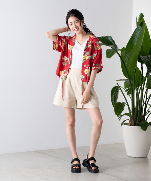 WEGO（ウィゴー）の「WEGO/【セットアップ対応商品】リネンブレンドタックショーツ（その他パンツ・レディース・ブラウン/ブラウン系その他2/ライトベージュ/ベージュ系その他2・FREE）」の18枚目の写真