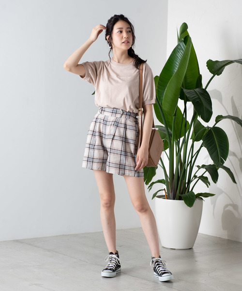 WEGO（ウィゴー）の「WEGO/【セットアップ対応商品】リネンブレンドタックショーツ（その他パンツ・レディース・ブラウン/ブラウン系その他2/ライトベージュ/ベージュ系その他2・FREE）」の11枚目の写真