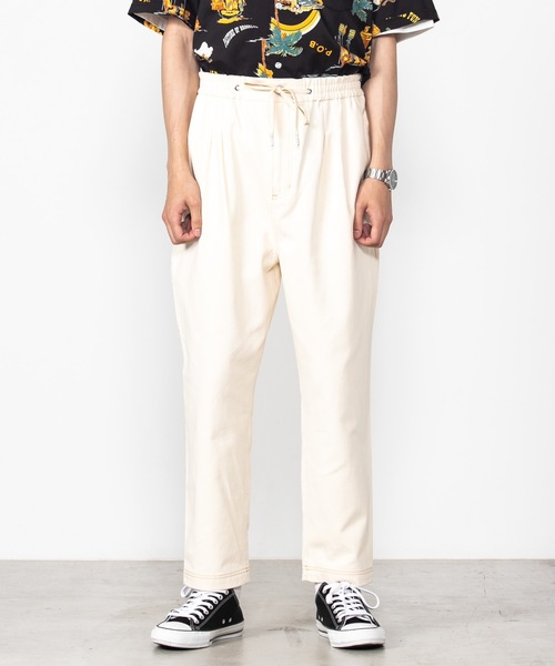 WEGO(ウィゴー)の「WEGO/カラーステッチテーパードパンツ(その他パンツ・メンズ・アイボリー/ブラック・MEDIUM/LARGE)」の7枚目の写真