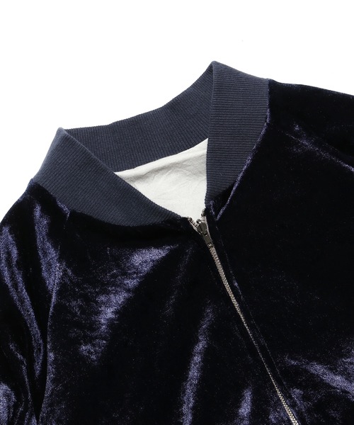 CAL O LINE（キャルオーライン）の「CAL O LINE/キャルオーライン VELOUR BLOUSON リバーシブルベロアブルゾン（ブルゾン・メンズ・ネイビー・M/L）」の11枚目の写真
