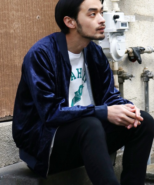 CAL O LINE（キャルオーライン）の「CAL O LINE/キャルオーライン VELOUR BLOUSON リバーシブルベロアブルゾン（ブルゾン・メンズ・ネイビー・M/L）」の7枚目の写真