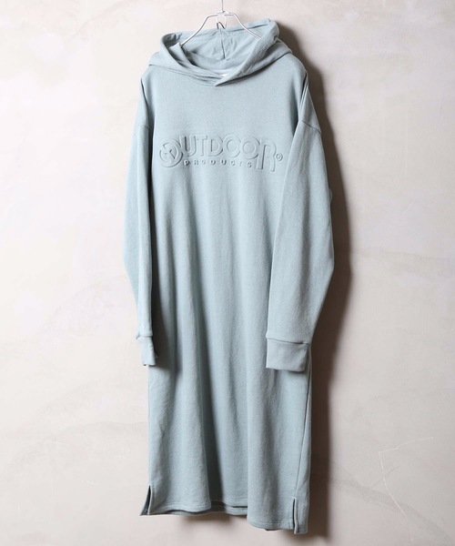 OUTDOOR PRODUCTS APPAREL(アウトドアプロダクツアパレル)の「【OUTDOOR PRODUCTS】エンボスパーカーワンピース ブランドロゴ(ワンピース・レディース・杢グレー/オレンジ系その他/ミント/アイボリー・MEDIUM/LARGE)」の12枚目の写真