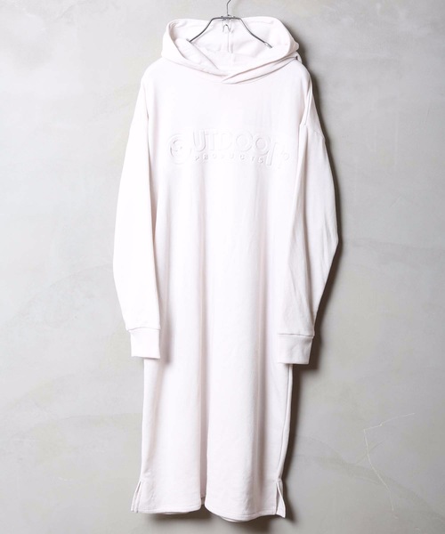 OUTDOOR PRODUCTS APPAREL(アウトドアプロダクツアパレル)の「【OUTDOOR PRODUCTS】エンボスパーカーワンピース ブランドロゴ(ワンピース・レディース・杢グレー/オレンジ系その他/ミント/アイボリー・MEDIUM/LARGE)」の10枚目の写真