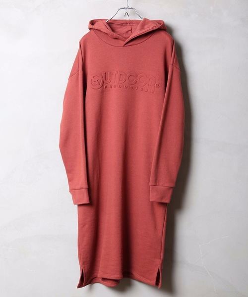 OUTDOOR PRODUCTS APPAREL(アウトドアプロダクツアパレル)の「【OUTDOOR PRODUCTS】エンボスパーカーワンピース ブランドロゴ(ワンピース・レディース・杢グレー/オレンジ系その他/ミント/アイボリー・MEDIUM/LARGE)」の7枚目の写真
