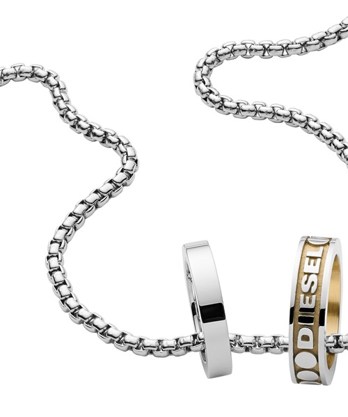 DIESEL ディーゼル DX1233040 ネックレス ユニセックス DIESEL ディーゼル ネックレス ペンダント ダブルリングトップ