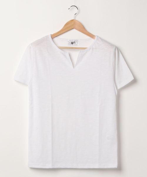 B I D ビーアイディー の スラブ天竺キーネックtシャツ Tシャツ カットソー Wear