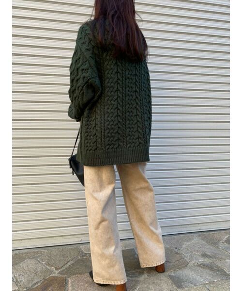 EVRIS（エヴリス）の「フリンジパッチワークケーブルニットプルオーバー（ニット/セーター・レディース・ホワイト/ブラック/グリーン/パープル・FREE）」の19枚目の写真