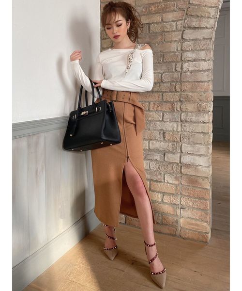 RESEXXY（リゼクシー）の「レイヤードZIPタイトスカート（スカート・レディース・ブラック/ベージュ/ブラウン・FREE）」の8枚目の写真