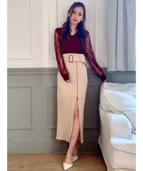 RESEXXY（リゼクシー）の「レイヤードZIPタイトスカート（スカート・レディース・ブラック/ベージュ/ブラウン・FREE）」の14枚目の写真