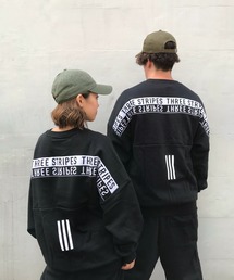 adidas | adidas オーバーサイズ スリーストライプ クルーネックスウェット IXG23 GE0363(スウェット)