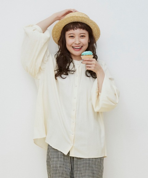 MERLOT（メルロー）の「ヴィンテージ袖バルーンブラウス（シャツ/ブラウス・レディース・ホワイト/ブラック/ナチュラル・FREE）」の3枚目の写真