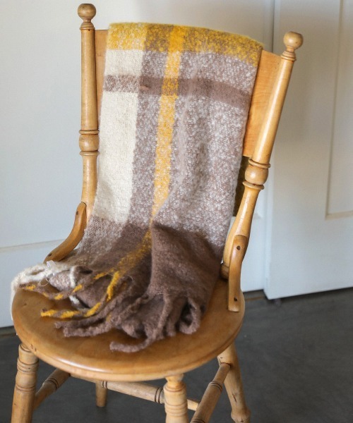 Bou Jeloud（ブージュルード）の「大判チェックストール（ストール/ショール・レディース・ベージュ/ネイビー/レッド・FREE）」の12枚目の写真