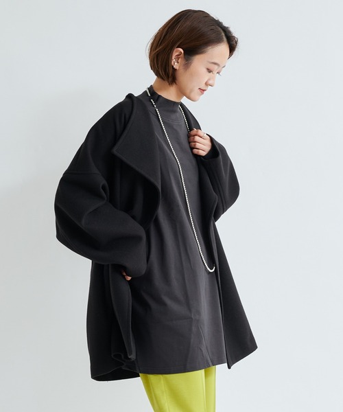 DouDou（ドゥドゥ）の「ハーフコート（その他アウター・レディース・ブラック/ベージュ/オフホワイト・FREE）」の3枚目の写真