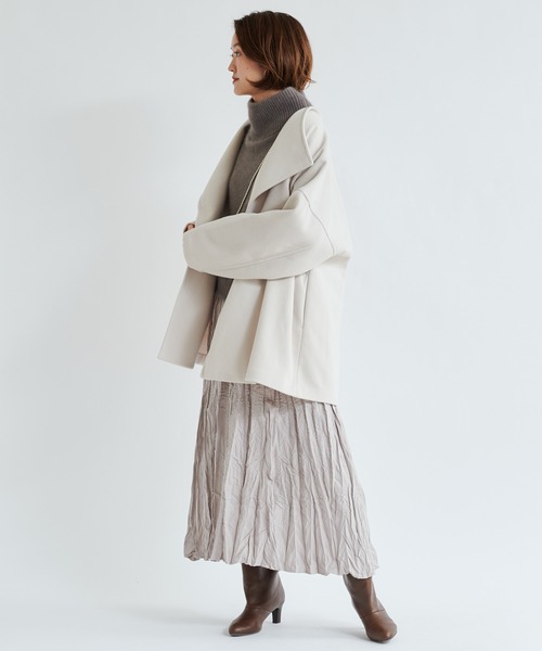 DouDou（ドゥドゥ）の「ハーフコート（その他アウター・レディース・ブラック/ベージュ/オフホワイト・FREE）」の21枚目の写真