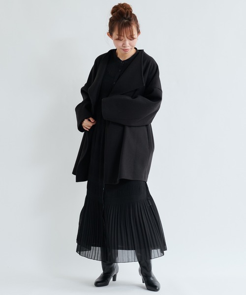 DouDou（ドゥドゥ）の「ハーフコート（その他アウター・レディース・ブラック/ベージュ/オフホワイト・FREE）」の15枚目の写真