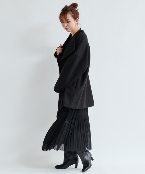 DouDou（ドゥドゥ）の「ハーフコート（その他アウター・レディース・ブラック/ベージュ/オフホワイト・FREE）」の17枚目の写真